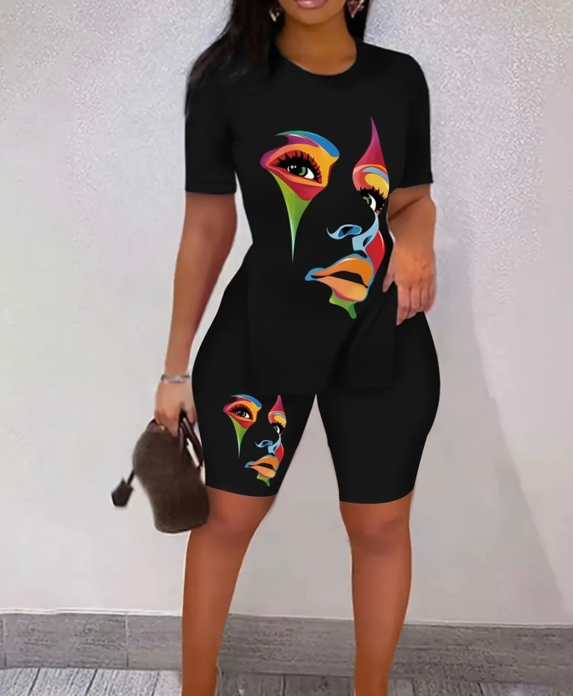 Graphic Face Short Set