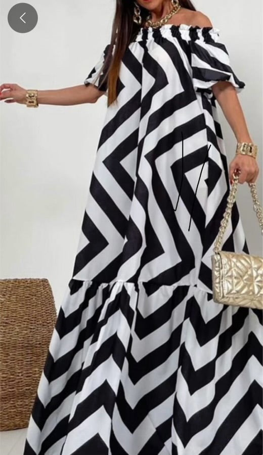 Black and white maxi dress