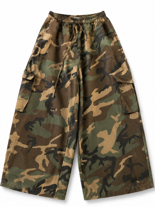 Vintage Military Camo High Waisted Pants